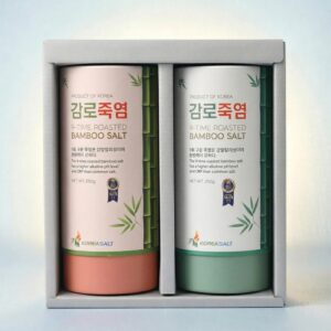 Muối tre 9 lần nung Hộp 250g (Hạt)+ hộp 250g (Bột)